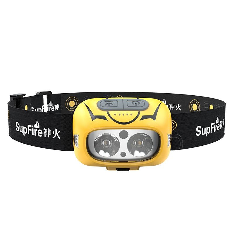 Linterna Frontal HL05-S – Sensor Inteligente, Triple Luz, Recargable 1800 mAh