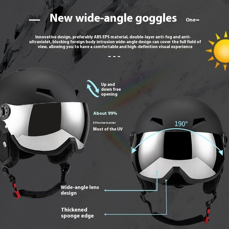 Casco de Esquí con Visor Panorámico Antivaho UV – Protección y Visibilidad Total en la Montaña