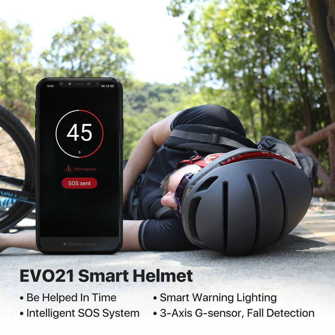 Casco Inteligente con Sensor de Caídas - SOS Automatico y Señal de Emergencia Vía App