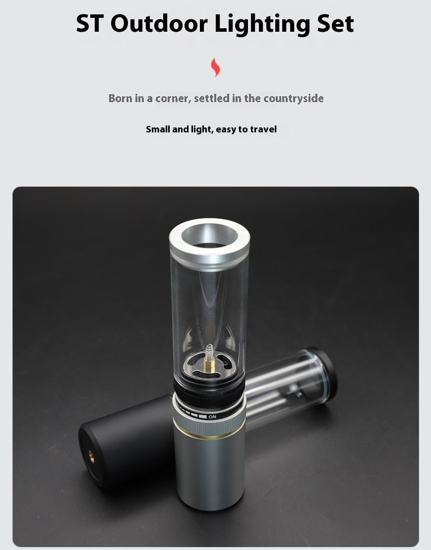 Lámpara de Gas Retro ST – Luz de Vela con Tecnología Moderna para Aventuras Outdoor