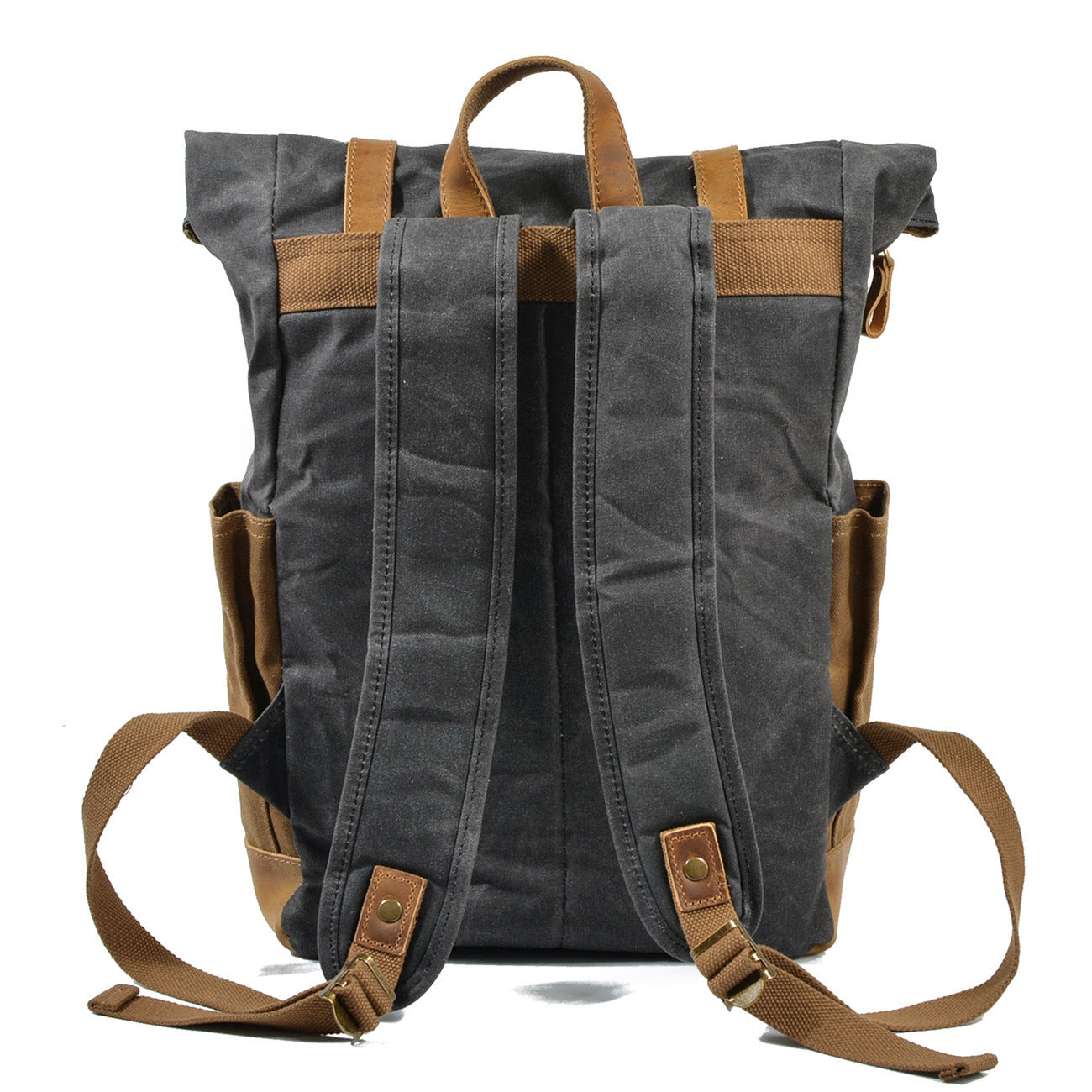 Mochila Vintage Roll-Top de Lona Impermeable – Estilo Clásico y Resistente