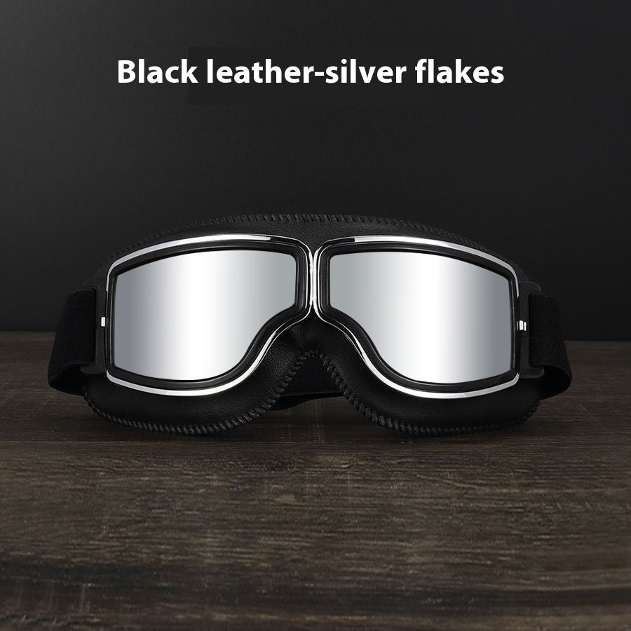 Gafas Retro con Detalles en Cuero Sintético – Estilo Vintage y Protección Outdoor