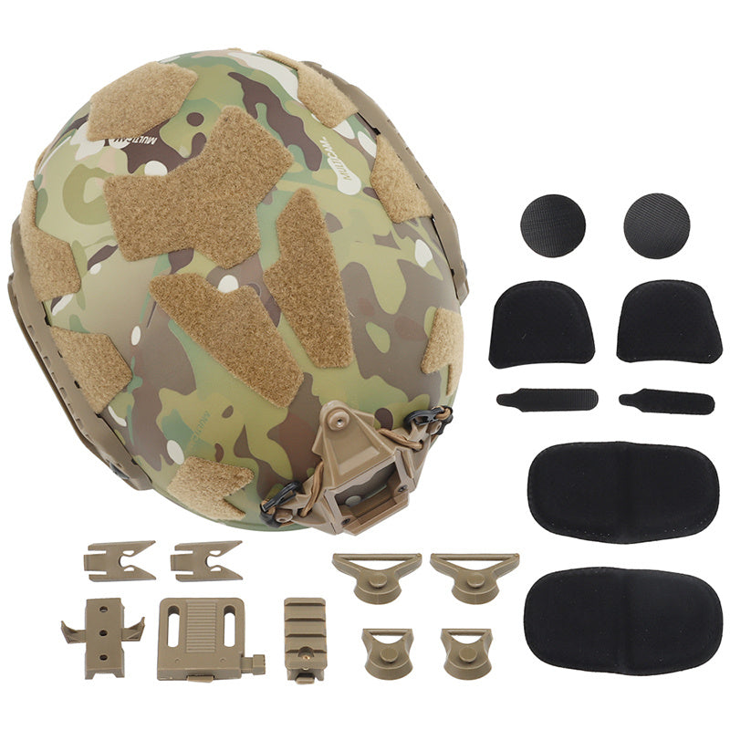 Casco FAST SF con Soporte GoPro, Rail Lateral y Paneles Velcro