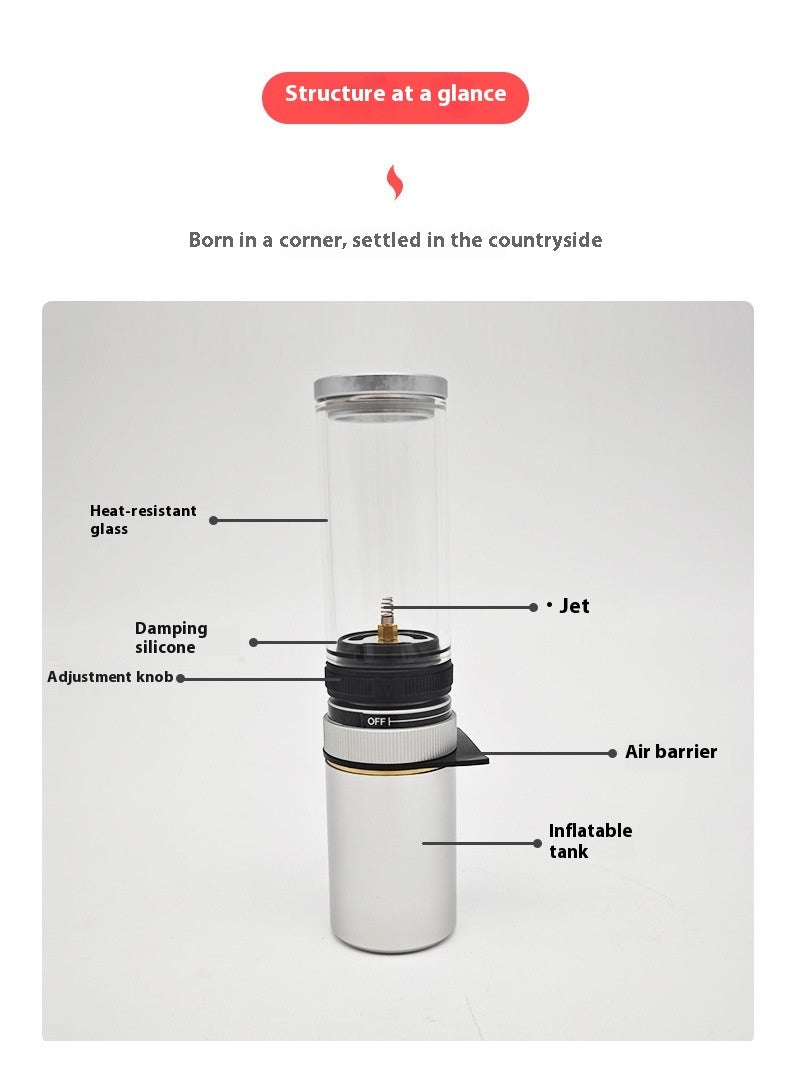 Lámpara de Gas Retro ST – Luz de Vela con Tecnología Moderna para Aventuras Outdoor