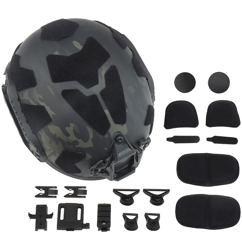 Casco FAST SF con Soporte GoPro, Rail Lateral y Paneles Velcro