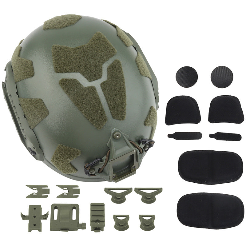Casco FAST SF con Soporte GoPro, Rail Lateral y Paneles Velcro